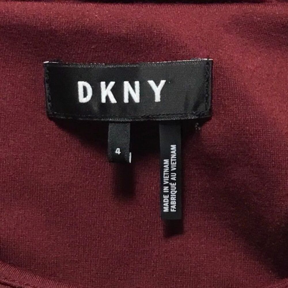 DKNY Burgundy Closet Staple Minimalist Classic Formal‎ Sleeveless Dress Size 4 - Picture 4 of 9